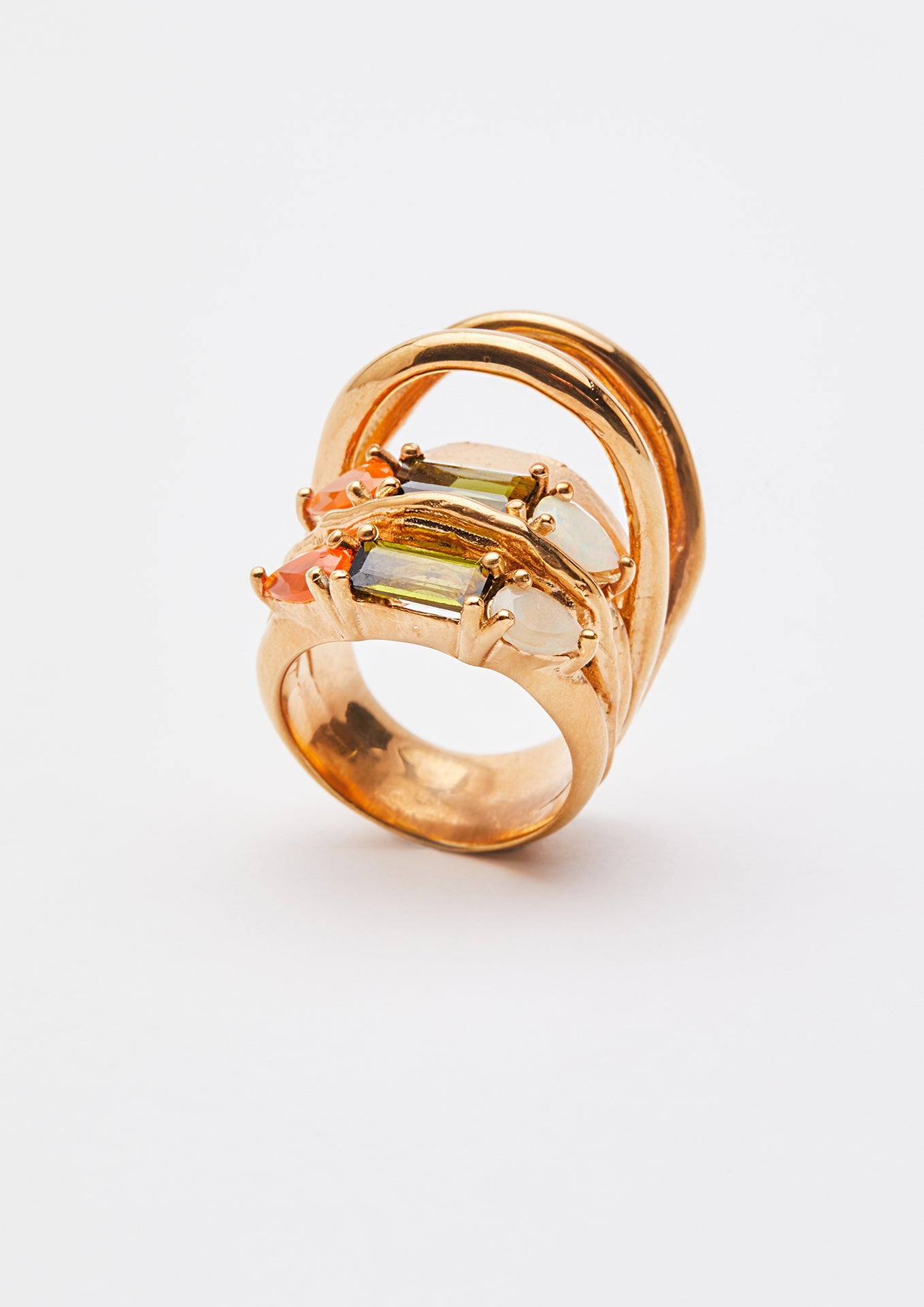 Voodoo Jewels Bold Shapes Adah anello tormaline opali