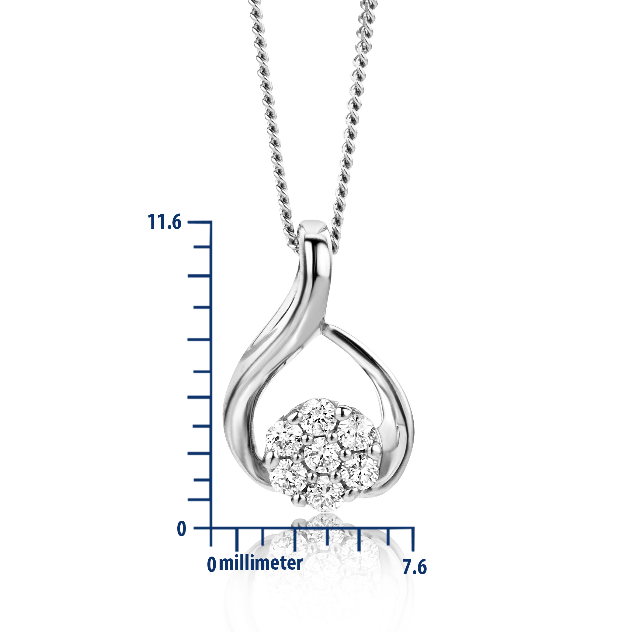 Miore Necklace Collana Oro Bianco 9KT Catena Semplice