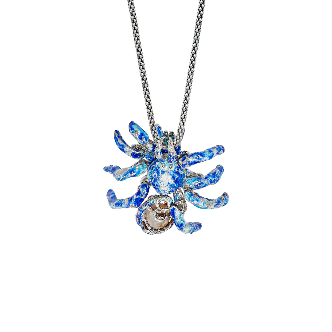 Giulia Iosco Sculpture Blue Tarantula collana donna