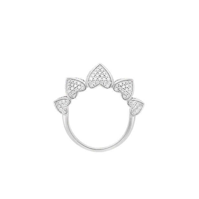 Korloff Korlove JL-JKVR05-WG/D anello oro bianco 5 cuori diamanti
