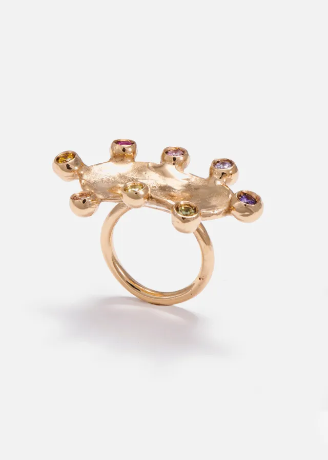 Voodoo Jewels Bold Shapes Incense anello bronzo pietre