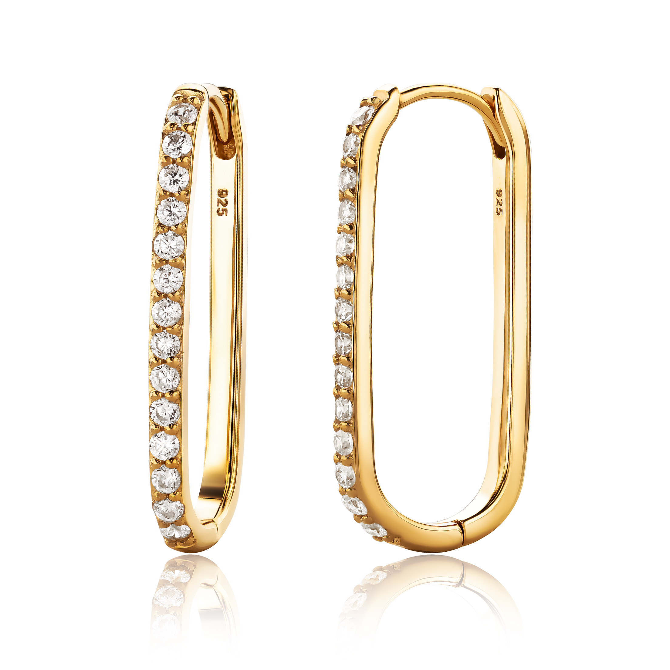 Miore Earrings Orecchini Argento 925 Placcato Oro con Zirconia