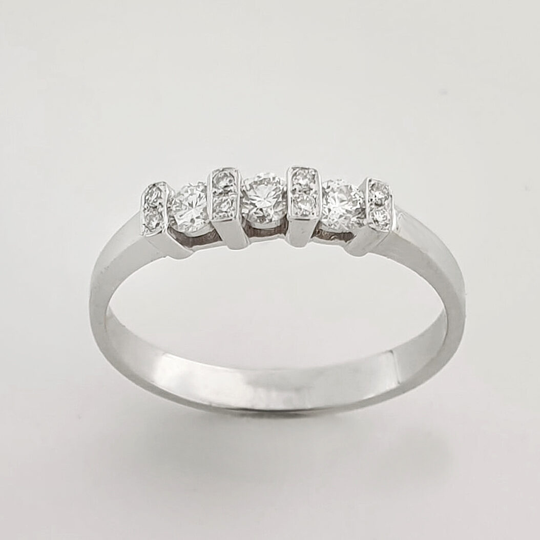 Anna Gioielli Gioielli Classici anello trilogy oro bianco 0.24 ct