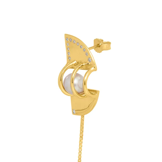 Giulia Iosco Cage Ear Necklace collana oro diamanti