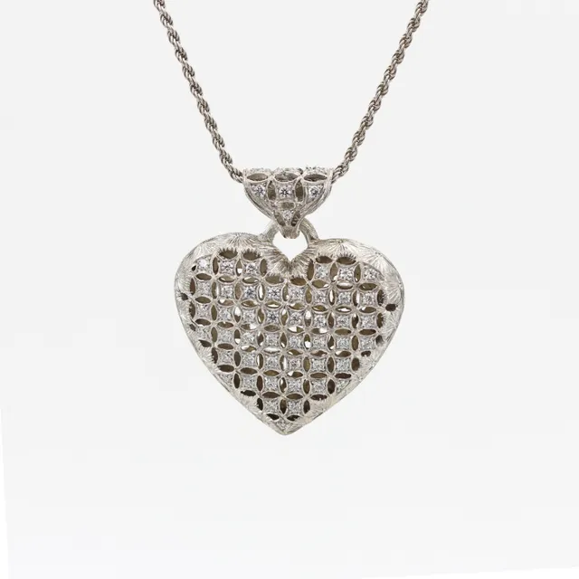 Anna Gioielli Pendenti ciondolo cuore argento zirconi 49,5 cm
