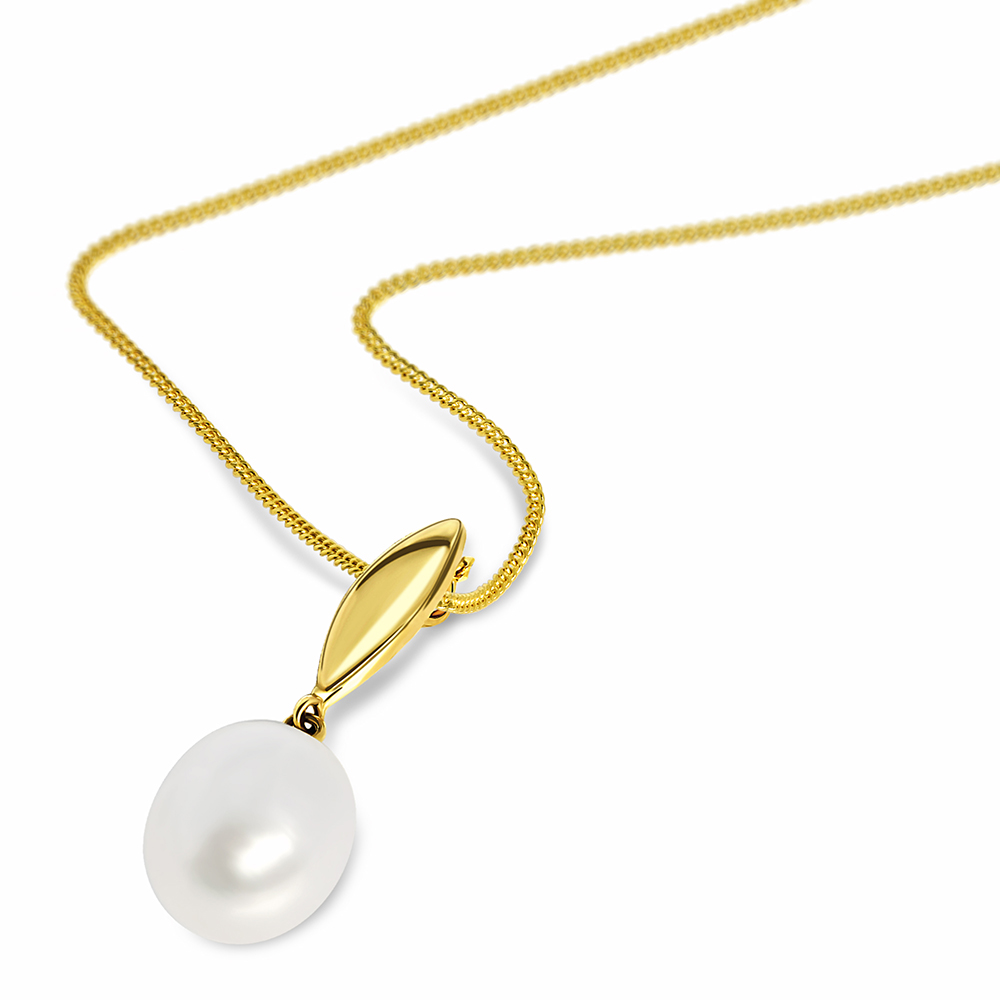 Miore Collana Oro Giallo 9Kt Perla d'Acqua