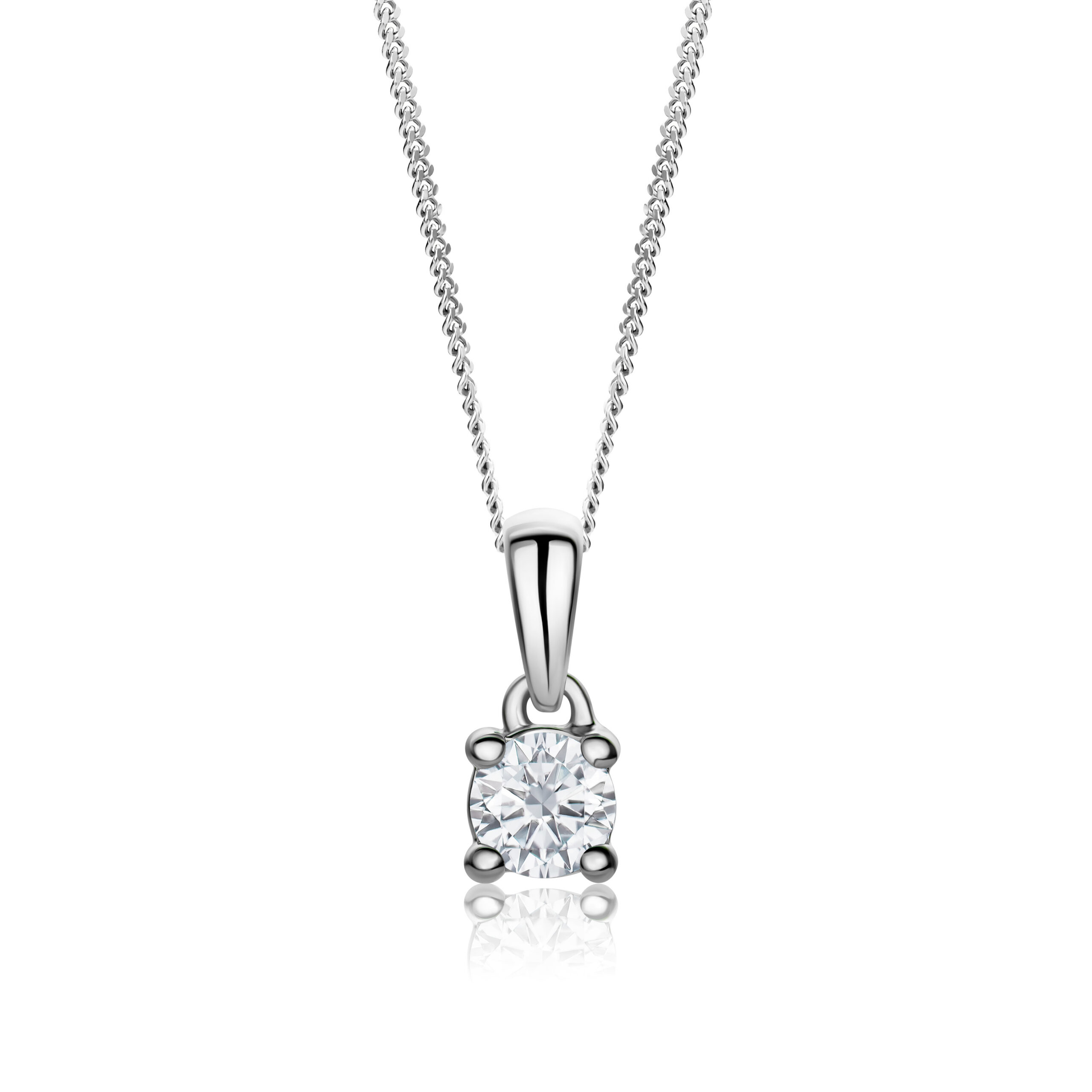 Miore Collana Oro Bianco 14Kt 585 Donna