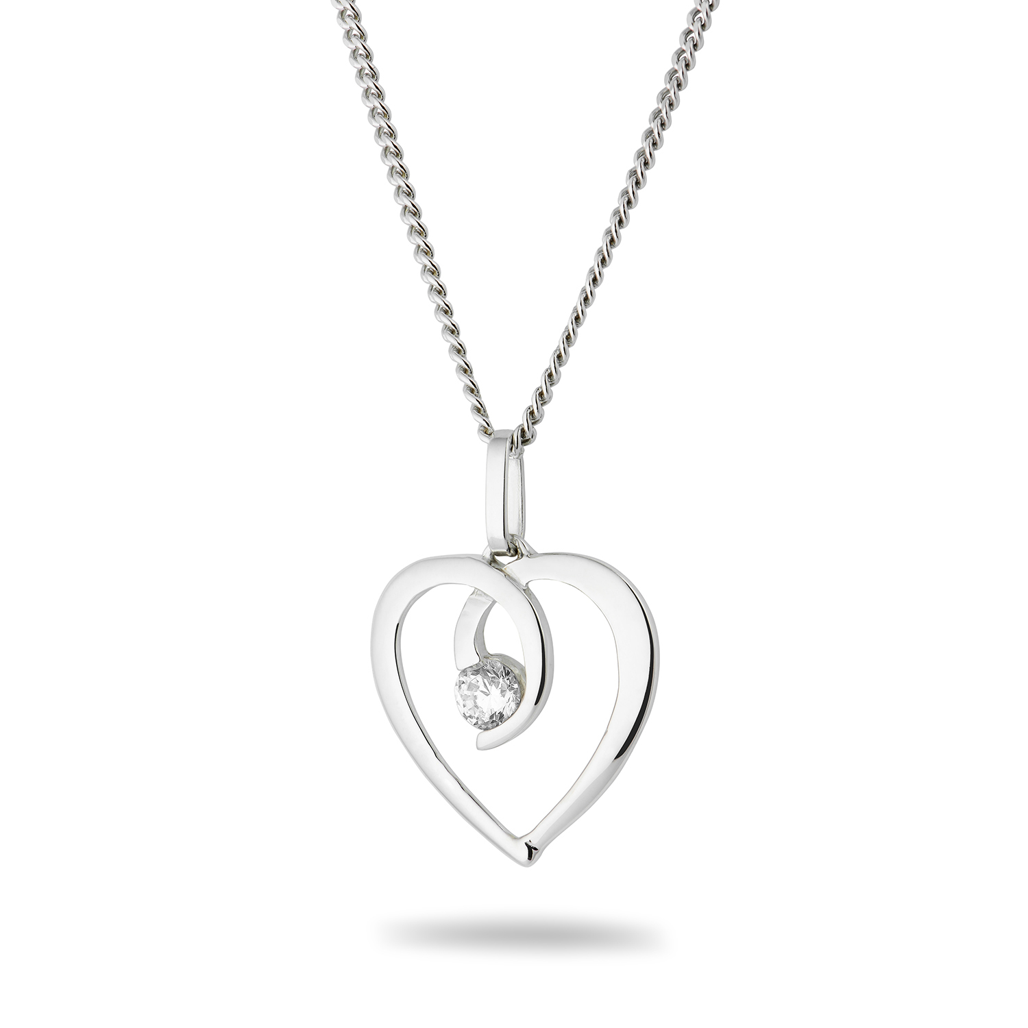 Miore Necklace collana oro bianco 9kt zirconia cubica
