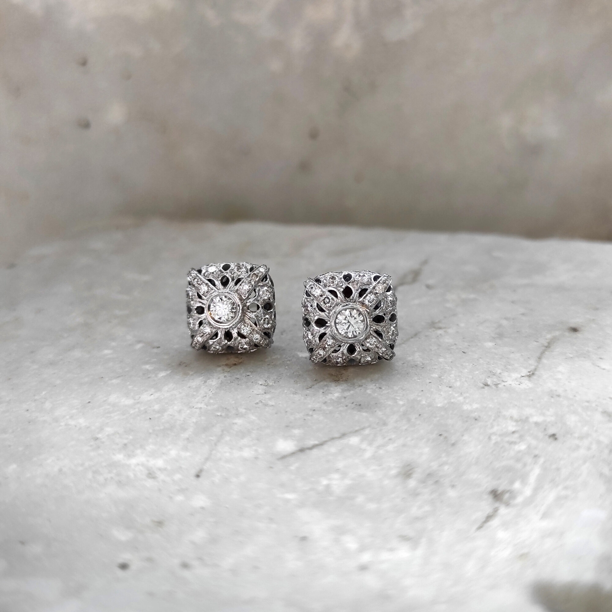 Anna Gioielli Stile Orafo Fiorentino orecchini oro bianco 0,57 ct