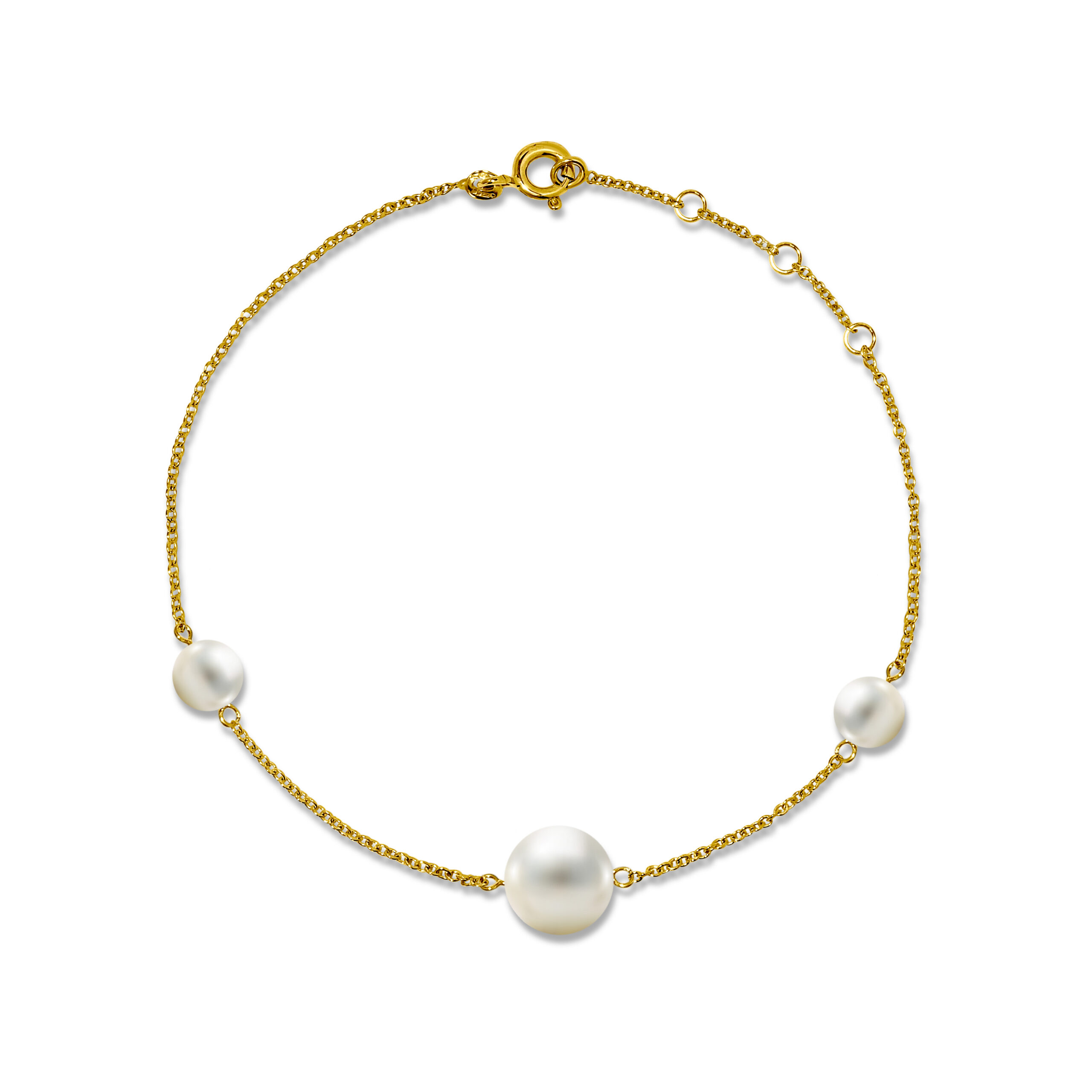 Miore Bracelet Bracciale Oro Giallo 14 Kt Perle