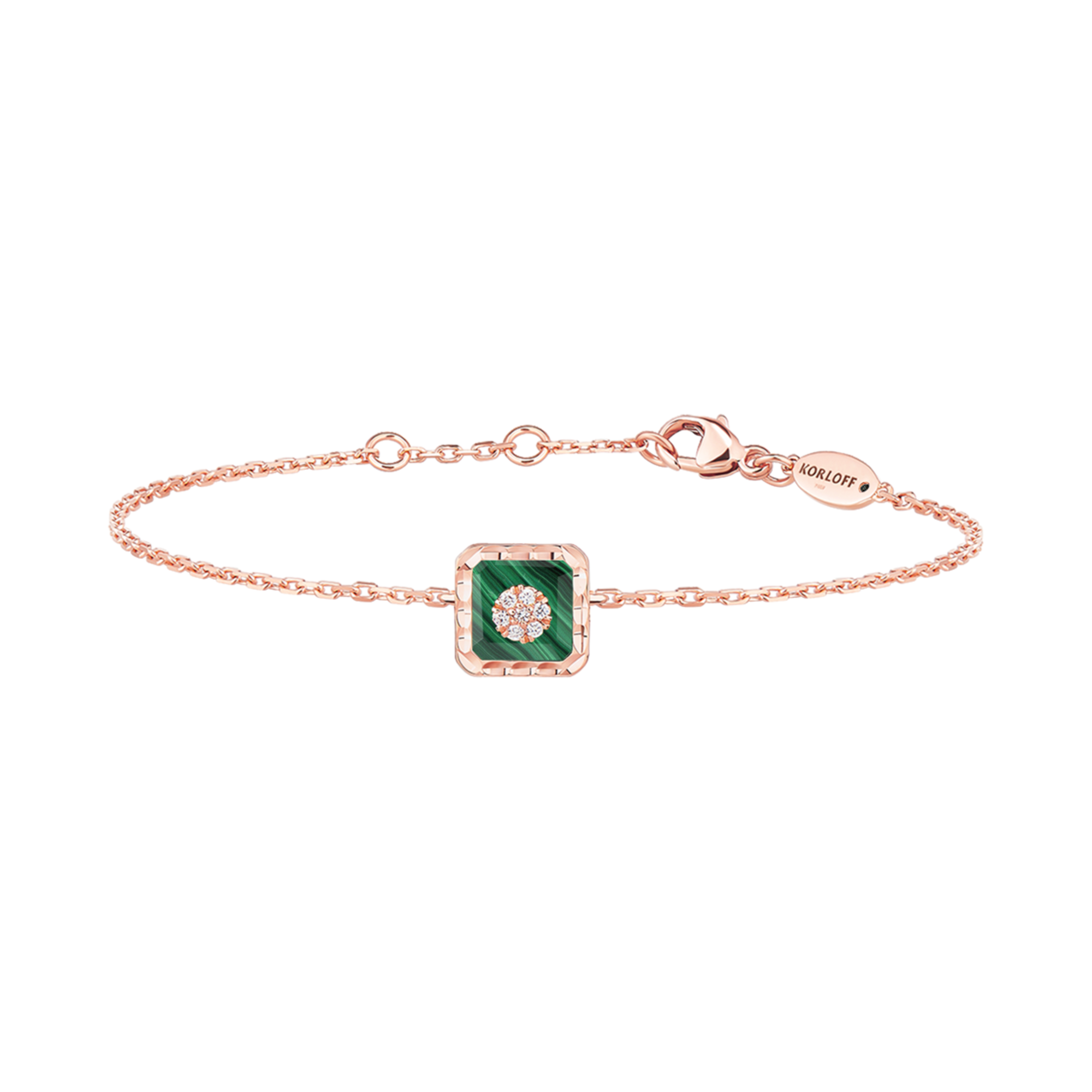 Korloff Je Play JL-JJPB01 Bracciale oro rosa diamanti malachite