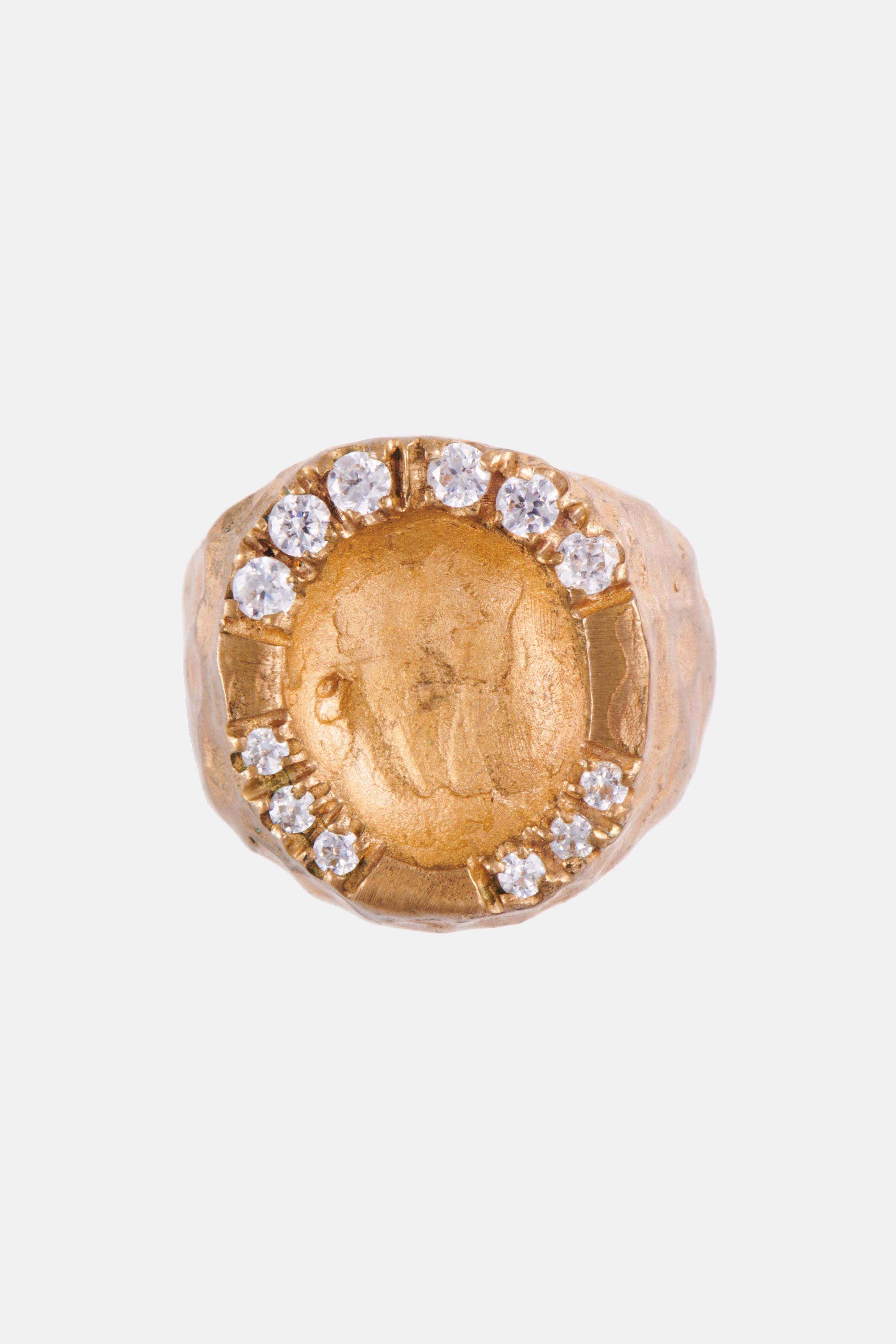 Voodoo Jewels Sigilla Empty anello chevalier bronzo oro M