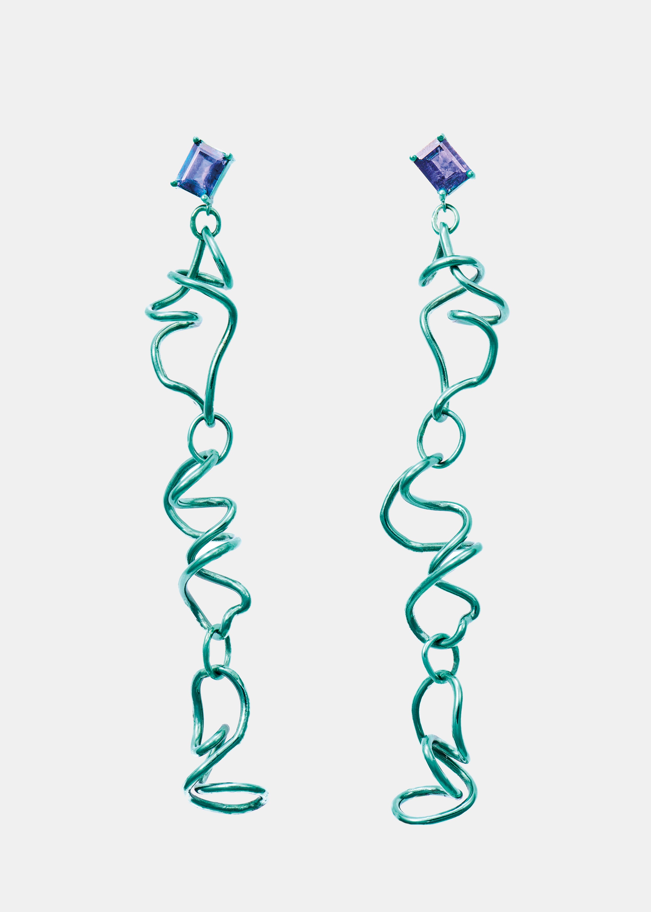 Voodoo Jewels Bold Shapes Ceiba Orecchini Oro Iolite