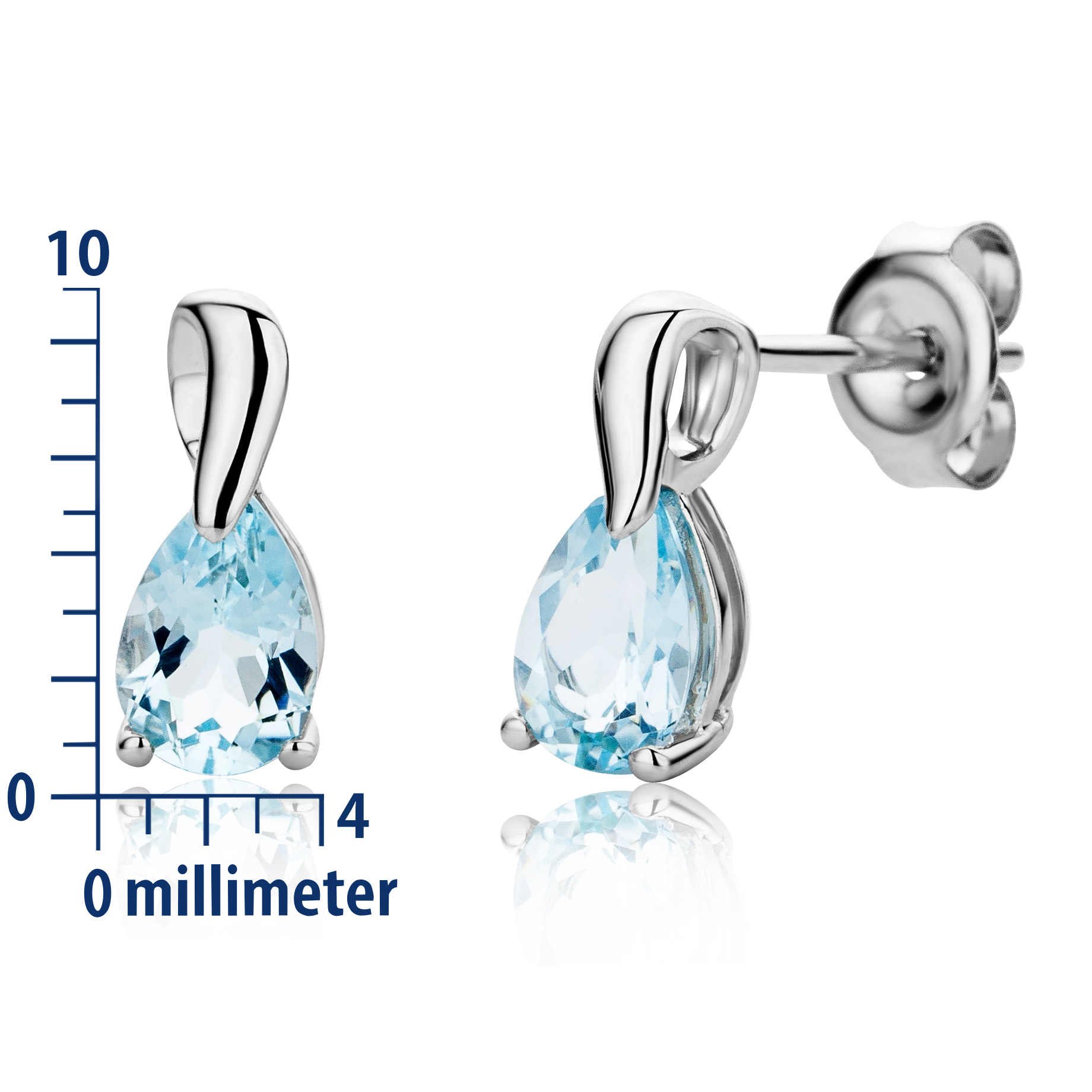 MIORE Orecchini Oro Bianco 375 Topazio Blu