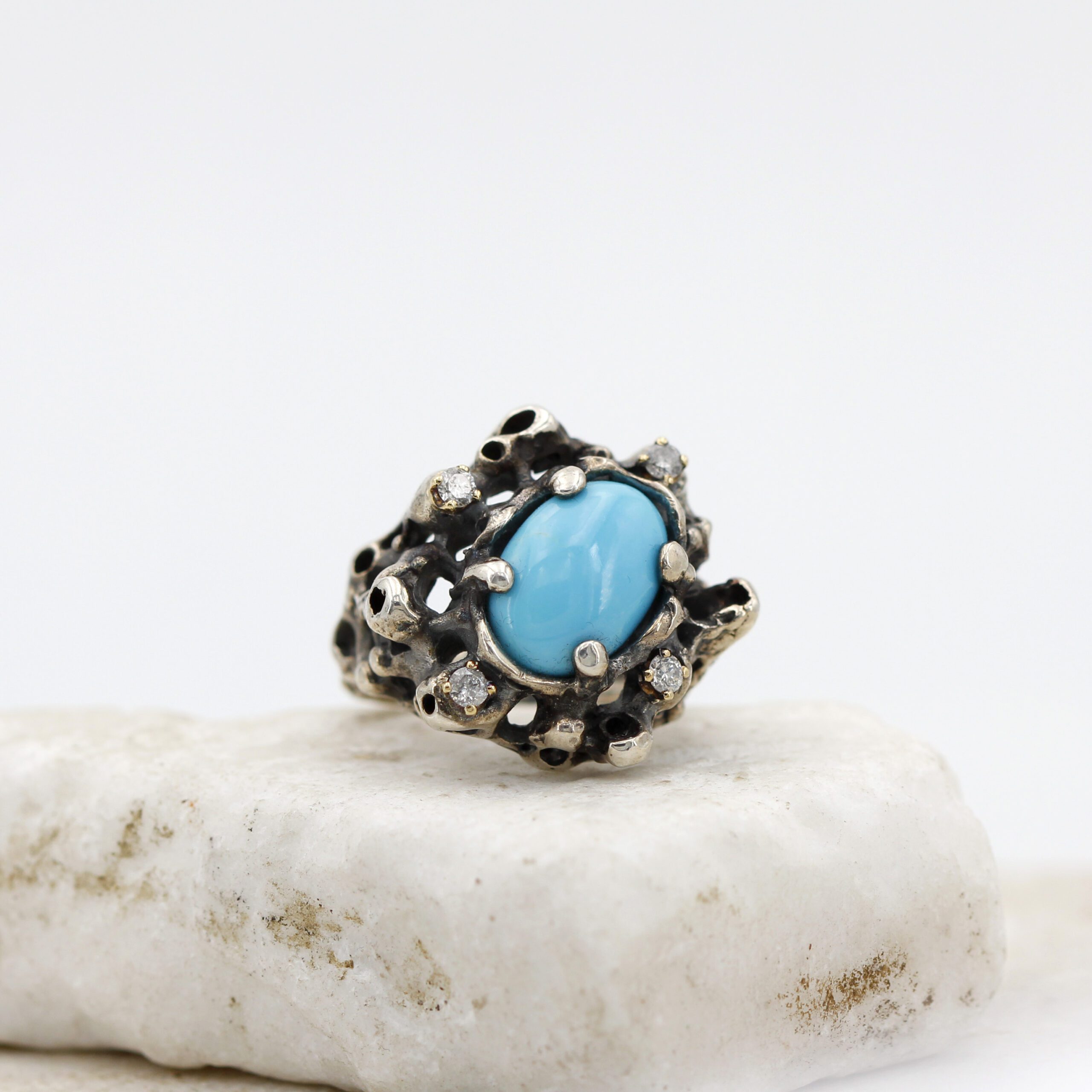 Anna Gioielli Jolly Jewels anello turchese 4 diamanti grey