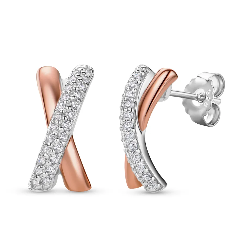 MIORE Orecchini argento 925 zirconia bianca