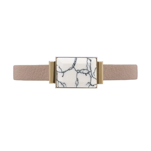 Ringly GO Bracciale White Blush pelle oro taglia unica