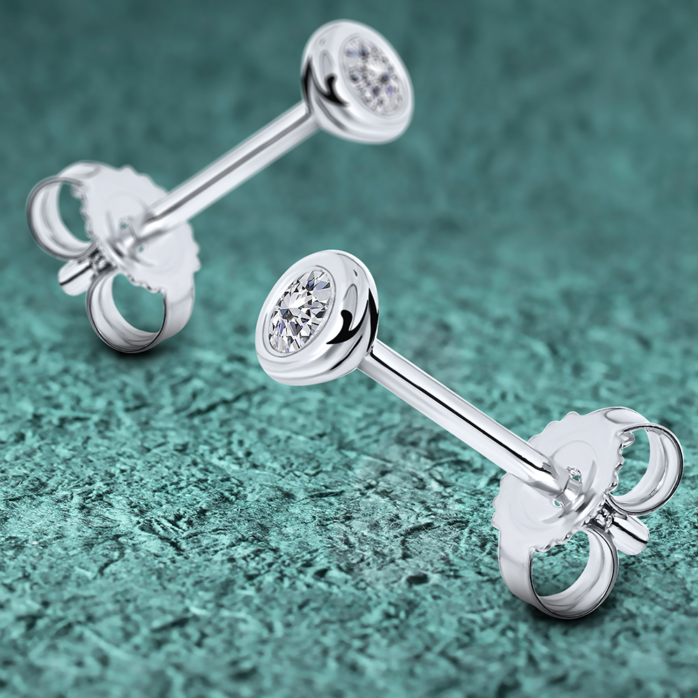 Miore Orecchini Oro Bianco 9 Kt 375