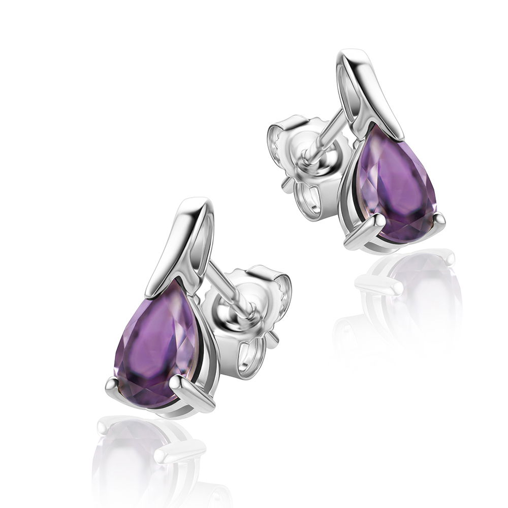 Miore Earrings Orecchini Oro Bianco 9Kt Ametista